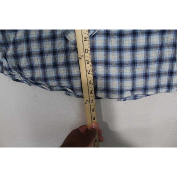 Tommy Hilfiger Woman Blue Plaid Stretch Button Down Casual Size 16 - Picture 4 of 7